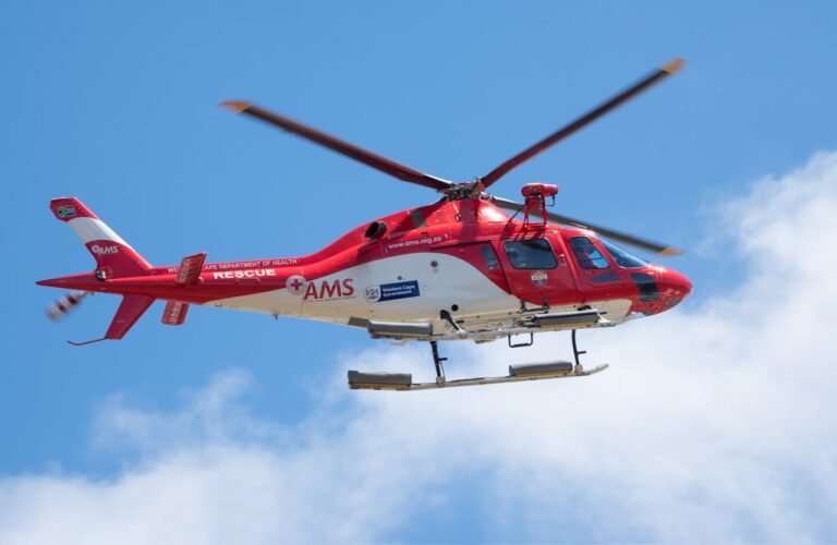 A helicopter soaring through the sky on a Dubai tour.