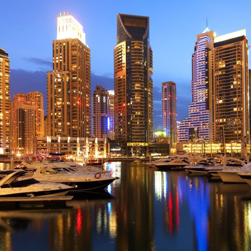 Skyscrapers at Dubai Marina Souk.
