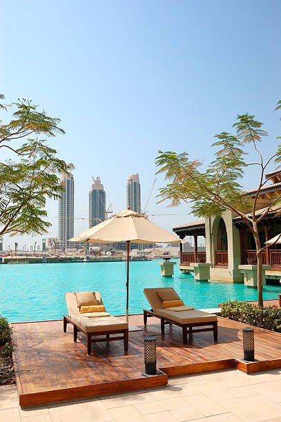 "Recreation area at luxury hotel in Dubai downtown, UAE