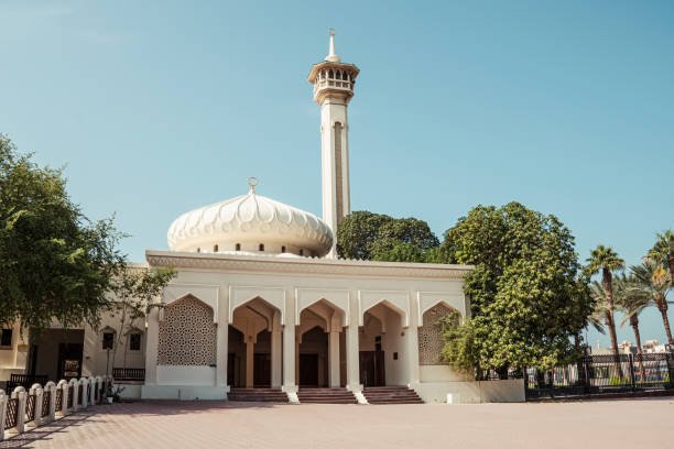 mosque in the area Bastakiya, old town with arabic architecture in Dubai, UAE