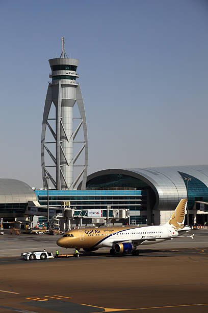 Dubai, UAE - December 30, 2013: Gulf Air airplane at the Dubai Airport. United Arab Emirates