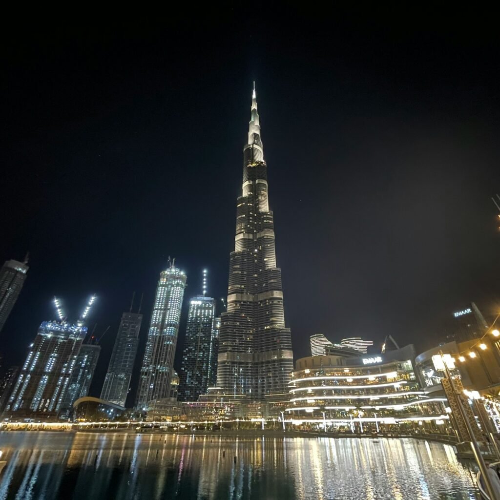 The Burj Khalifa view at night